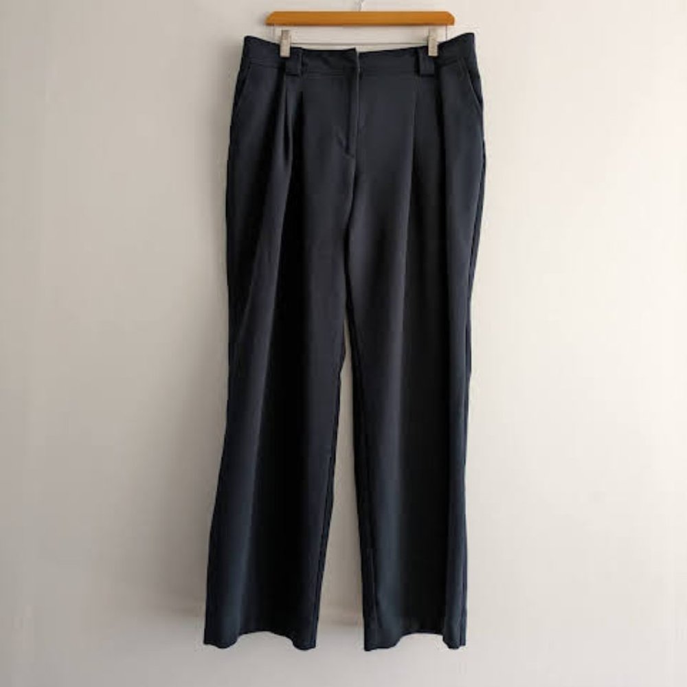 Anthropologie Black Tailored Wide-Leg Trousers